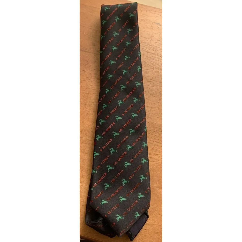 Christmas Gallery Originals Reindeers Dasher Dancer Vixen Skinny Striped Necktie